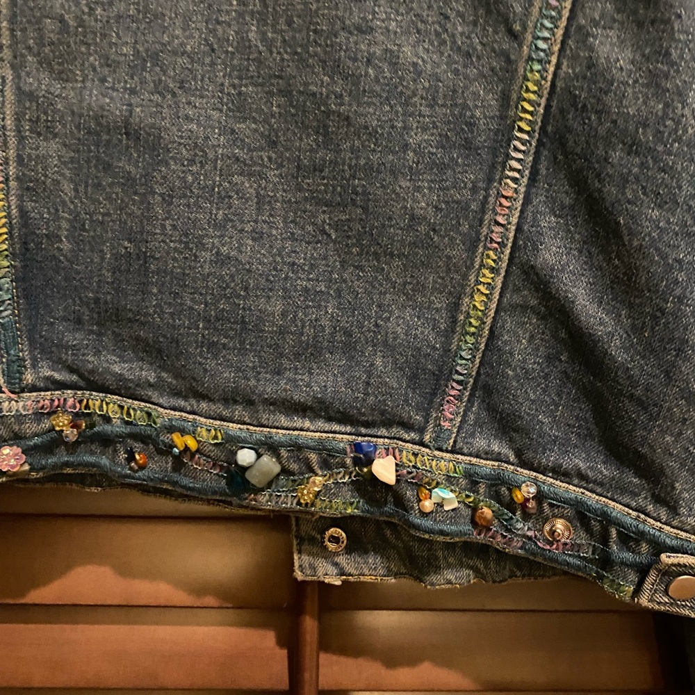 Mary Frances Blue Denim Jacket with Colorful Embellishments - Picture 6 of 9